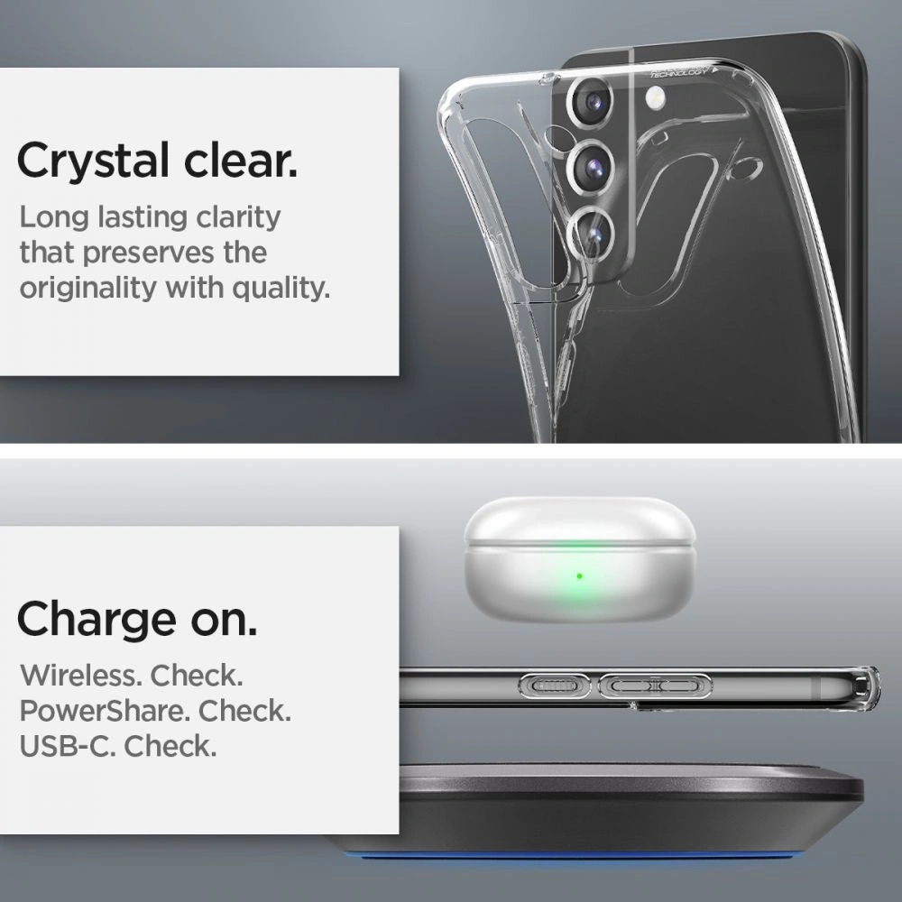 Wholesale Case Spigen Liquid Crystal Samsung Galaxy S22 Crystal Clear - SPN2083CL - {ean13} - Hurt