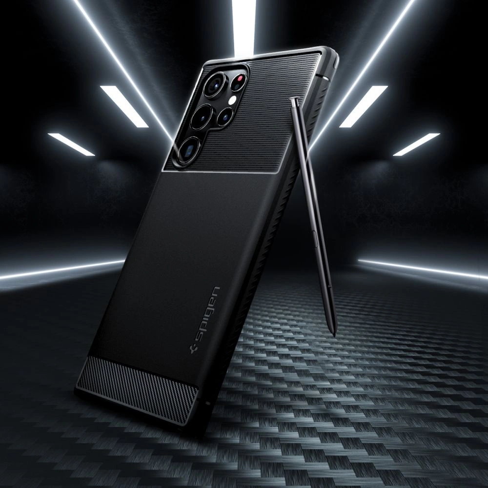 Hurtownia GSM - Etui Spigen Rugged Armor Samsung Galaxy S22 Ultra Matná černá - SPN2090BLK - {ean13} - Hurt