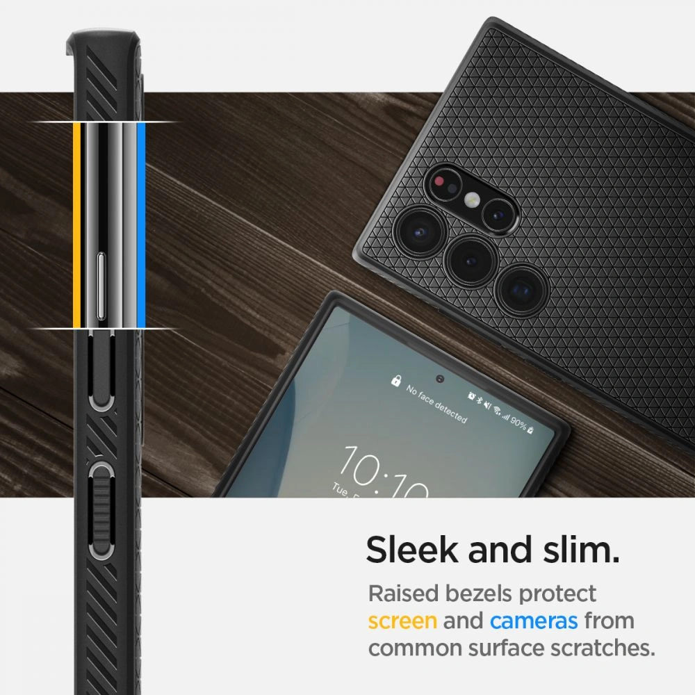 Hurtownia GSM - Etui Spigen Liquid Air Samsung Galaxy S22 Ultra Matná černá - SPN2093BLK - {ean13} - Hurt