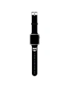 Pasek Karl Lagerfeld KLAWLSLCK Apple Watch 4/5/6/7/SE/8/9/Ultra 44/45/49mm černý/black strap silikon Choupette Heads