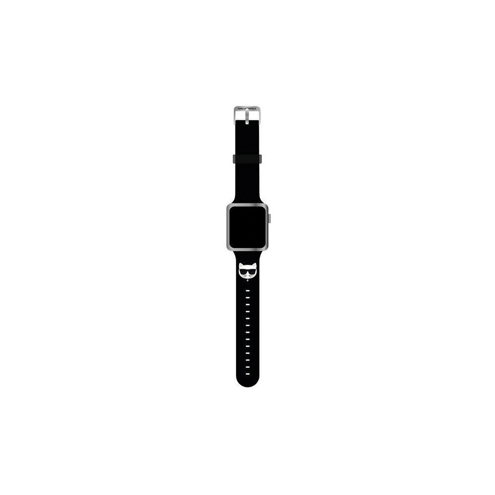 Hurtownia GSM - Pasek Karl Lagerfeld KLAWLSLCK Apple Watch 4/5/6/7/SE/8/9/Ultra 44/45/49mm černý/black strap silikon Choupette Heads - KLD806BLK - {ean13} - Hurt