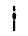 Pasek Karl Lagerfeld KLAWLSLCKK Apple Watch 4/5/6/7/SE/8/9/Ultra 44/45/49mm černý/black strap Silikon Karl & Choupette Heads