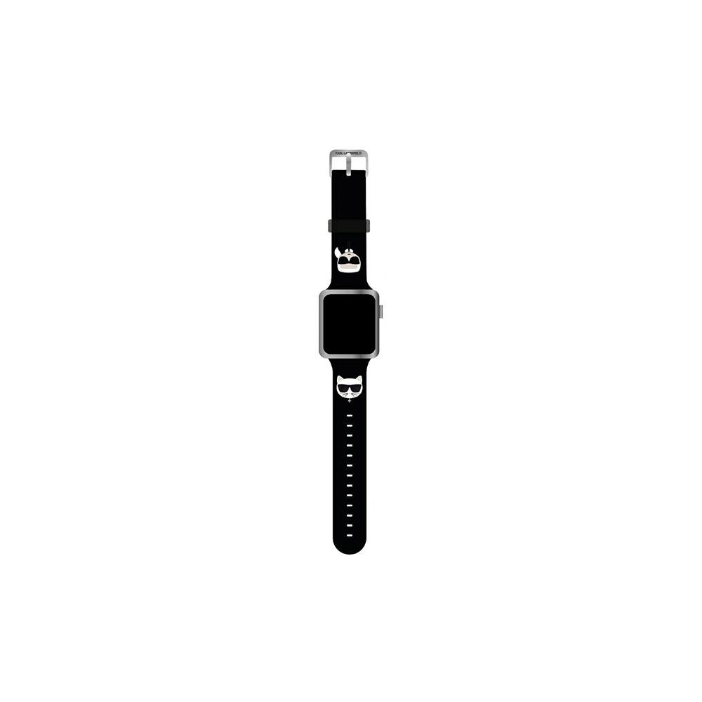 Hurtownia GSM - Pasek Karl Lagerfeld KLAWLSLCKK Apple Watch 4/5/6/7/SE/8/9/Ultra 44/45/49mm černý/black strap Silikon Karl & Choupette Heads - KLD807BLK - {ean13} - Hurt