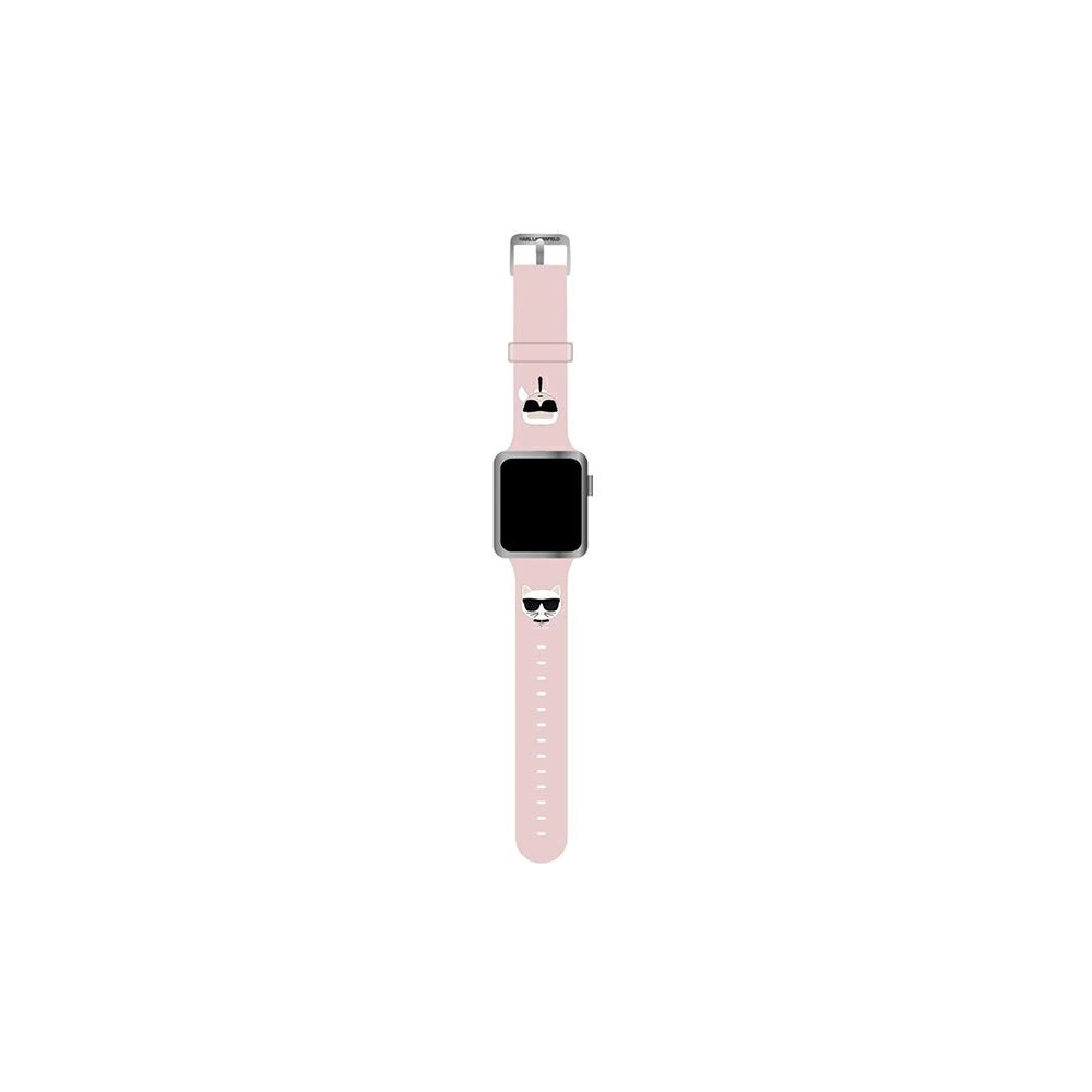 Hurtownia GSM - Pasek Karl Lagerfeld KLAWLSLCKP Apple Watch 4/5/6/7/SE/8/9/Ultra 44/45/49mm růžový/pink pásek Silikon Karl & Choupette Heads - KLD808PNK - {ean13} - Hurt