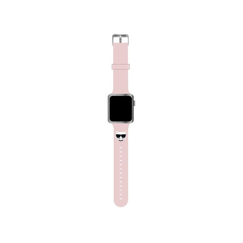 Hurtownia Karl Lagerfeld - 3666339033682 - KLD810PNK - Pasek Karl Lagerfeld KLAWLSLCP Apple Watch 4/5/6/7/SE/8/9/Ultra 44/45/49mm różowy/pink strap Silicone Choupette Heads - B2B homescreen