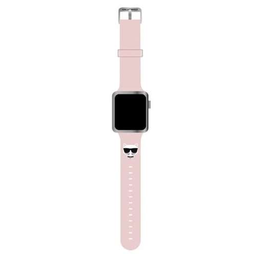 Hurtownia Karl Lagerfeld - 3666339033682 - KLD810PNK - Pasek Karl Lagerfeld KLAWLSLCP Apple Watch 4/5/6/7/SE/8/9/Ultra 44/45/49mm różowy/pink strap Silicone Choupette Heads - B2B homescreen