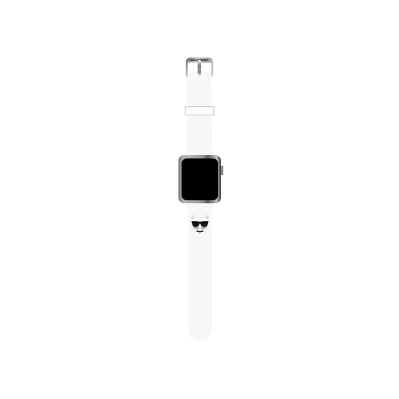 Karl Lagerfeld KLAWLSLCW Apple Watch 4/5/6/7/SE 44/45mm white strap Silicone Choupette Heads