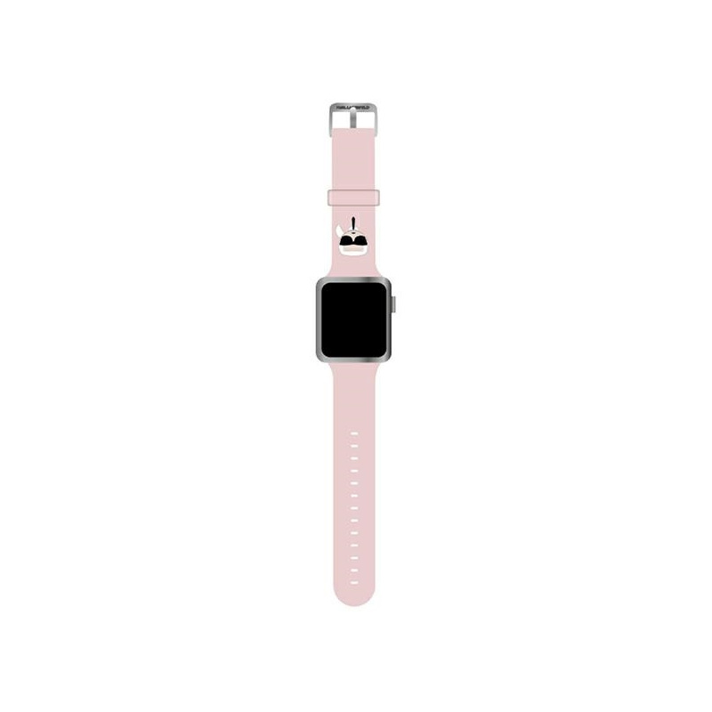 Karl Lagerfeld KLAWLSLKP Apple Watch 4/5/6/7/SE 44/45mm pink strap Silicone Karl Heads