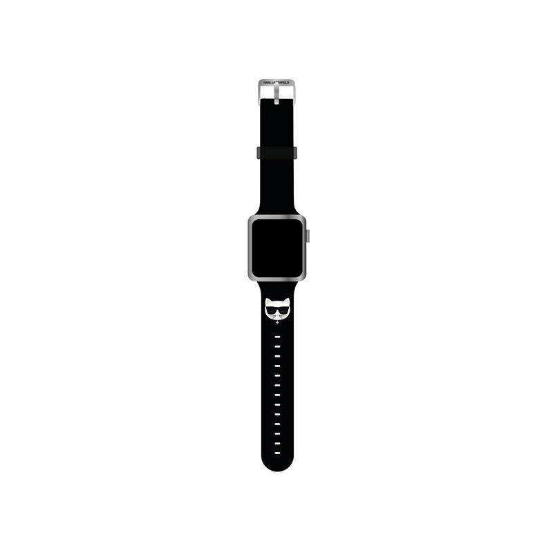 Karl Lagerfeld Distributor - 3666339031664 - KLD815BLK - Karl Lagerfeld KLAWMSLCK Apple Watch 4/5/6/7/SE 40/41mm black strap Silicone Choupette Heads - B2B homescreen