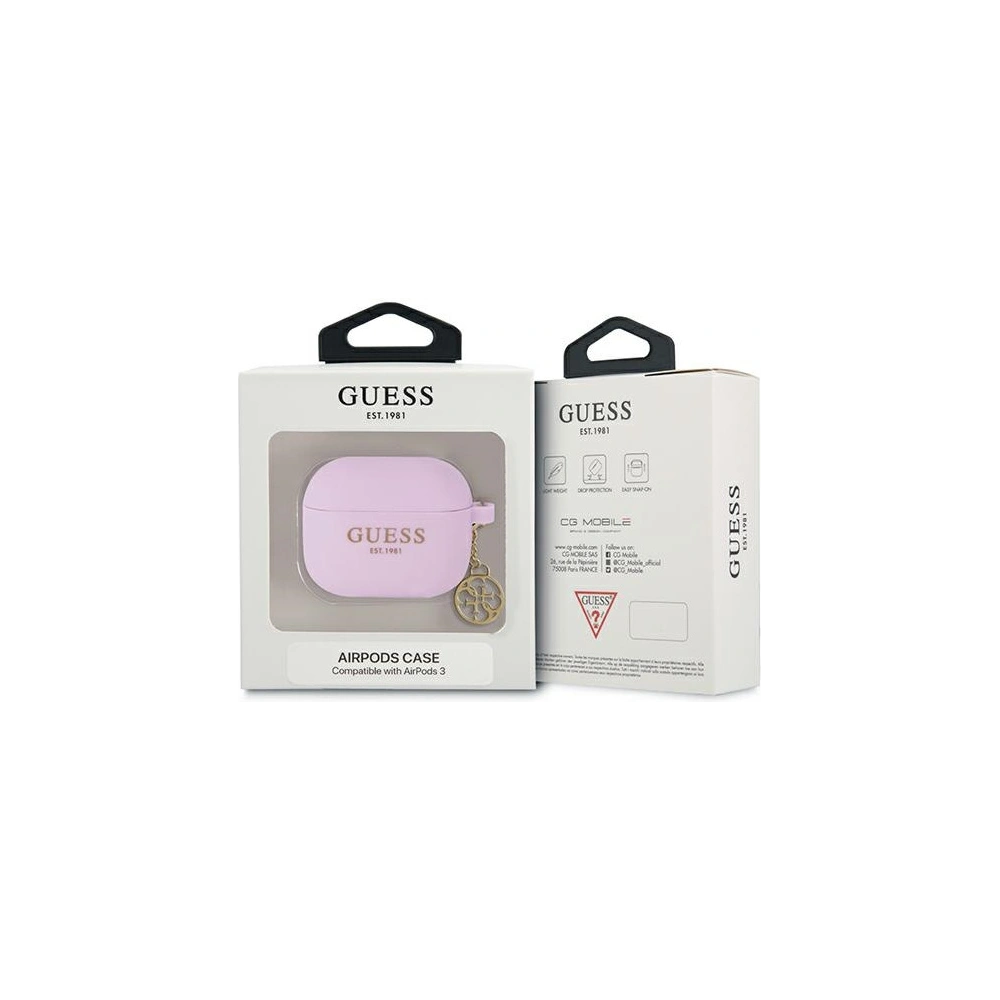 Etui Guess GUA3LSC4EU Apple AirPods 3 obal fialový/purple Charm Collection