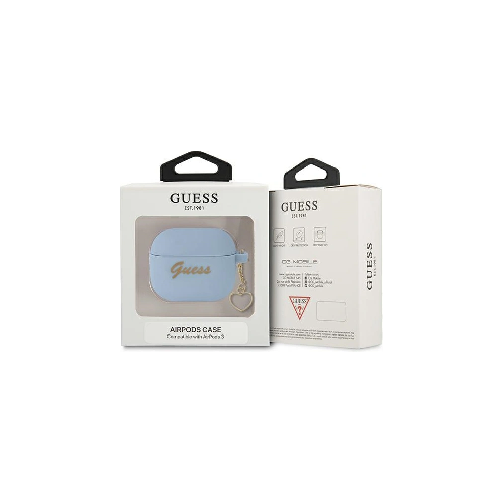 Hurtownia GSM - Etui Guess GUA3LSCHSB Apple AirPods 3 kryt modrý/modrý Silikonová Charm kolekce - GUE1575BLU - {ean13} - Hurt
