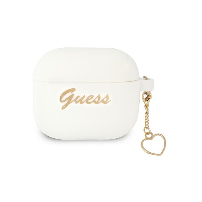 Guess Distributor - 3666339039141 - GUE1576WHT - Guess GUA3LSCHSH Apple AirPods 3 cover white Silicone Charm Collection - B2B homescreen