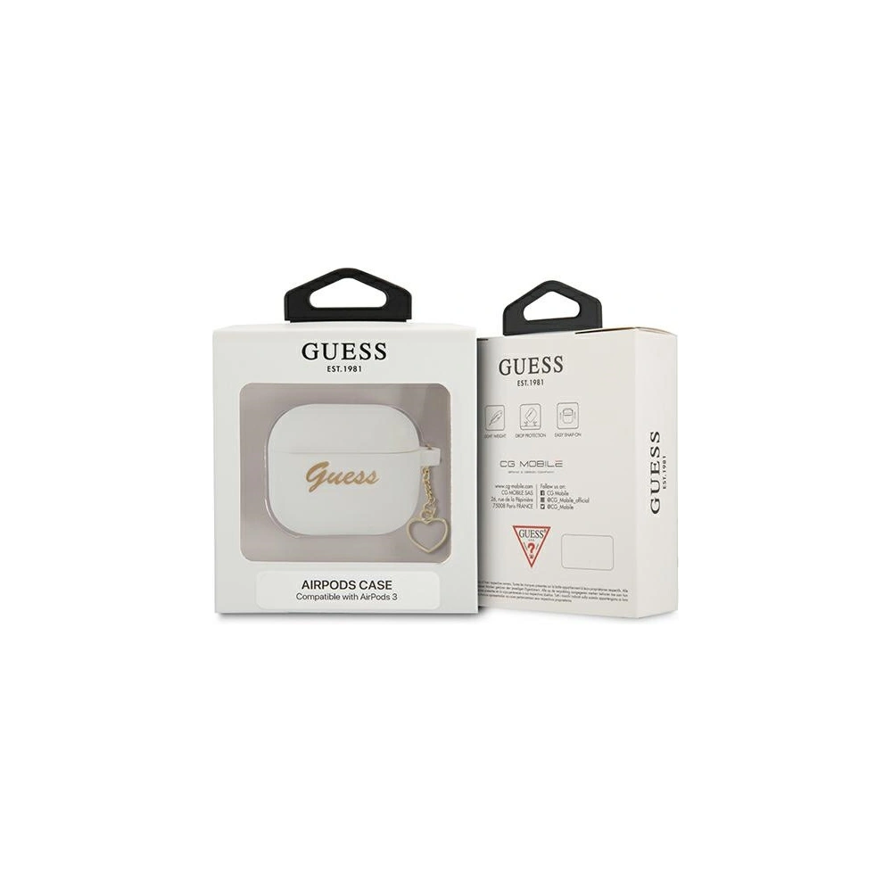 Wholesale Guess GUA3LSCHSH Apple AirPods 3 cover white Silicone Charm Collection - GUE1576WHT - {ean13} - Hurt