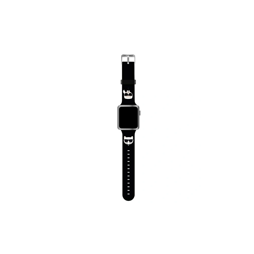 Hurtownia GSM - Pasek Karl Lagerfeld KLAWMSLCKK Apple Watch 4/5/6/7/SE/8/9/10 40/41/42mm černý/black strap silikonové hlavy Karl & Choupette - KLD816BLK - {ean13} - Hurt