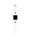 Pasek Karl Lagerfeld KLAWMSLCKW Apple Watch 4/5/6/7/SE/8/9/10 40/41/42mm bílý/white strap Silicone Karl & Choupette Heads