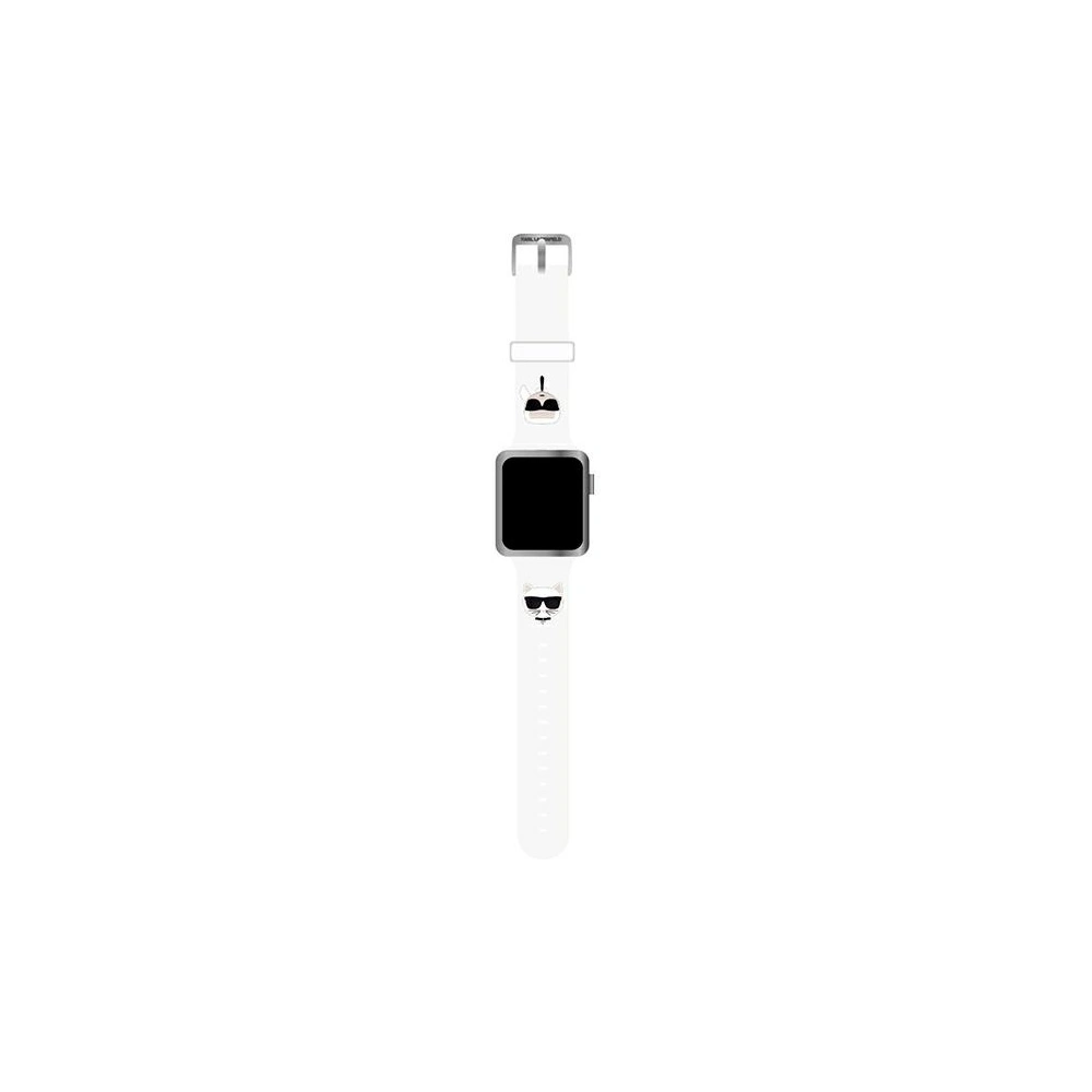 Hurtownia GSM - Pasek Karl Lagerfeld KLAWMSLCKW Apple Watch 4/5/6/7/SE/8/9/10 40/41/42mm bílý/white strap Silicone Karl & Choupette Heads - KLD818WHT - {ean13} - Hurt