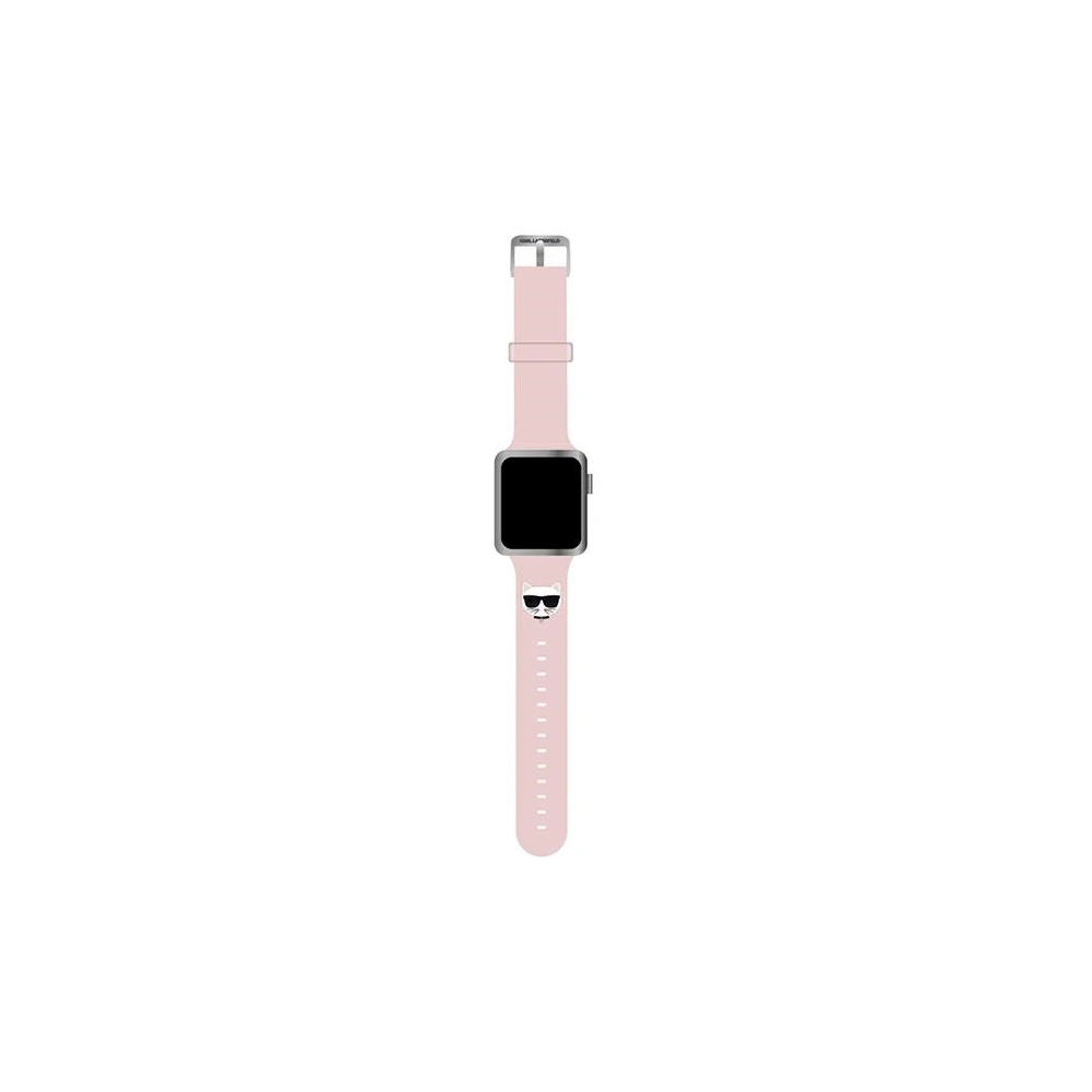 Hurtownia GSM - Pásek Karl Lagerfeld KLAWMSLCP Apple Watch 4/5/6/7/SE/8/9/10 40/41/42mm růžový/pink strap silikon Choupette Heads - KLD819PNK - {ean13} - Hurt
