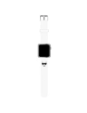 Pásek Karl Lagerfeld KLAWMSLCW Apple Watch 4/5/6/7/SE/8/9/10 40/41/42mm bílý/white strap Silikon Choupette Heads