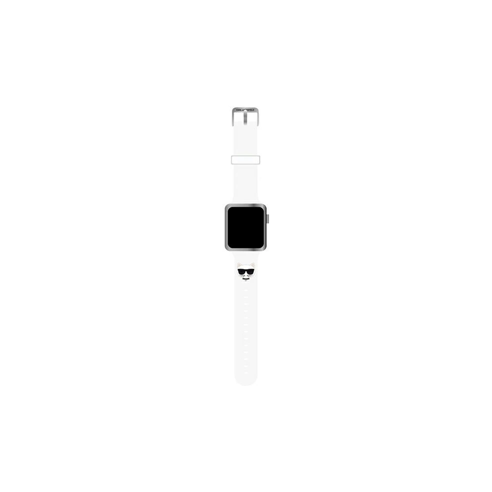 Hurtownia GSM - Pásek Karl Lagerfeld KLAWMSLCW Apple Watch 4/5/6/7/SE/8/9/10 40/41/42mm bílý/white strap Silikon Choupette Heads - KLD820WHT - {ean13} - Hurt