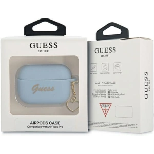 Etui Guess GUAPLSCHSB Apple AirPods Pro cover niebieski/blue Silicone Charm Collection