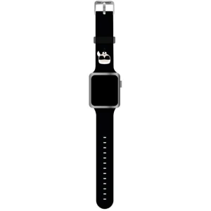 Pasek Karl Lagerfeld KLAWMSLKK Apple Watch 4/5/6/7/SE/8/9/10 40/41/42mm czarny/black strap Silicone Karl Heads