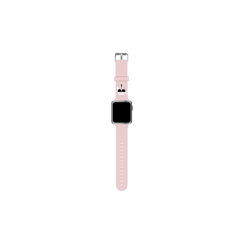Hurtownia GSM - Pásek Karl Lagerfeld KLAWMSLKP Apple Watch 4/5/6/7/SE/8/9/10 40/41/42mm růžový/pink pásek Silikon Karl Heads - KLD822PNK - {ean13} - Hurt