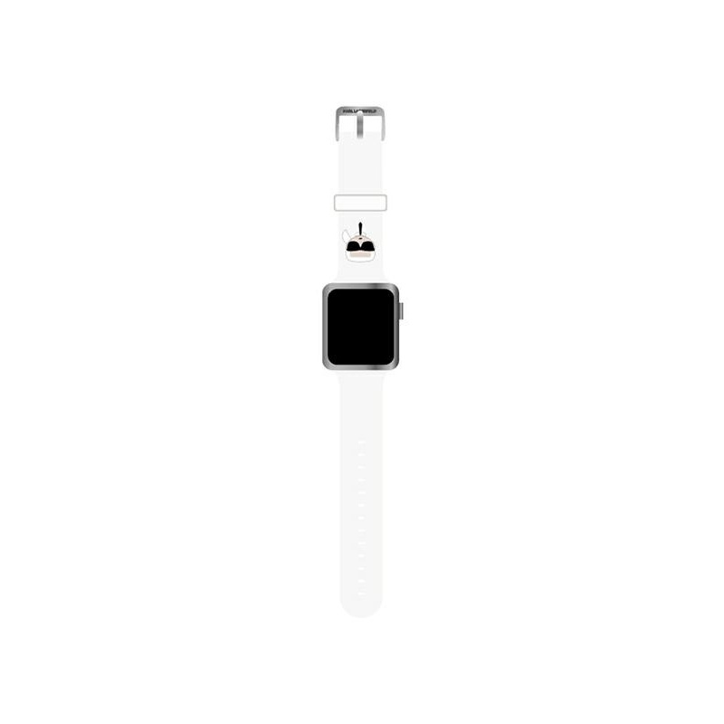Karl Lagerfeld KLAWMSLKW Apple Watch 4/5/6/7/SE 40/41mm white strap Silicone Karl Heads