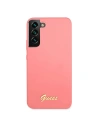 Wholesale Guess GUHCS22MLSLMGFU Samsung Galaxy S22+ Plus fuchsia hardcase Silicone Script Metal Logo - GUE1566 - {ean13} - Hurt