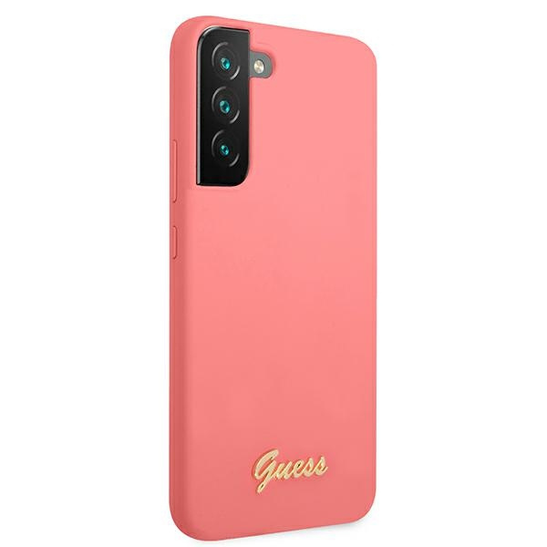 Kryt Guess GUHCS22MLSLMGFU Samsung Galaxy S22+ Plus fuchsia hardcase Silicone Script Metal Logo