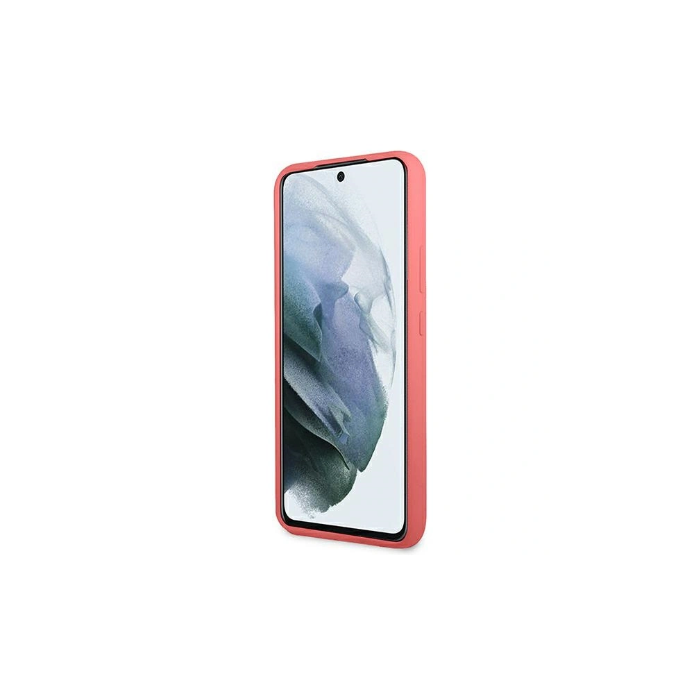 Wholesale Guess GUHCS22MLSLMGFU Samsung Galaxy S22+ Plus fuchsia hardcase Silicone Script Metal Logo - GUE1566 - {ean13} - Hurt