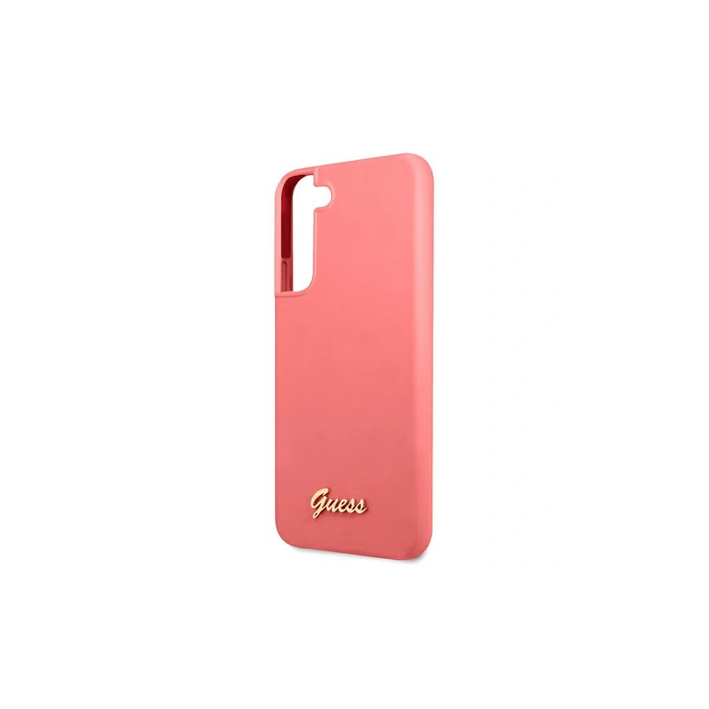 Wholesale Guess GUHCS22MLSLMGFU Samsung Galaxy S22+ Plus fuchsia hardcase Silicone Script Metal Logo - GUE1566 - {ean13} - Hurt