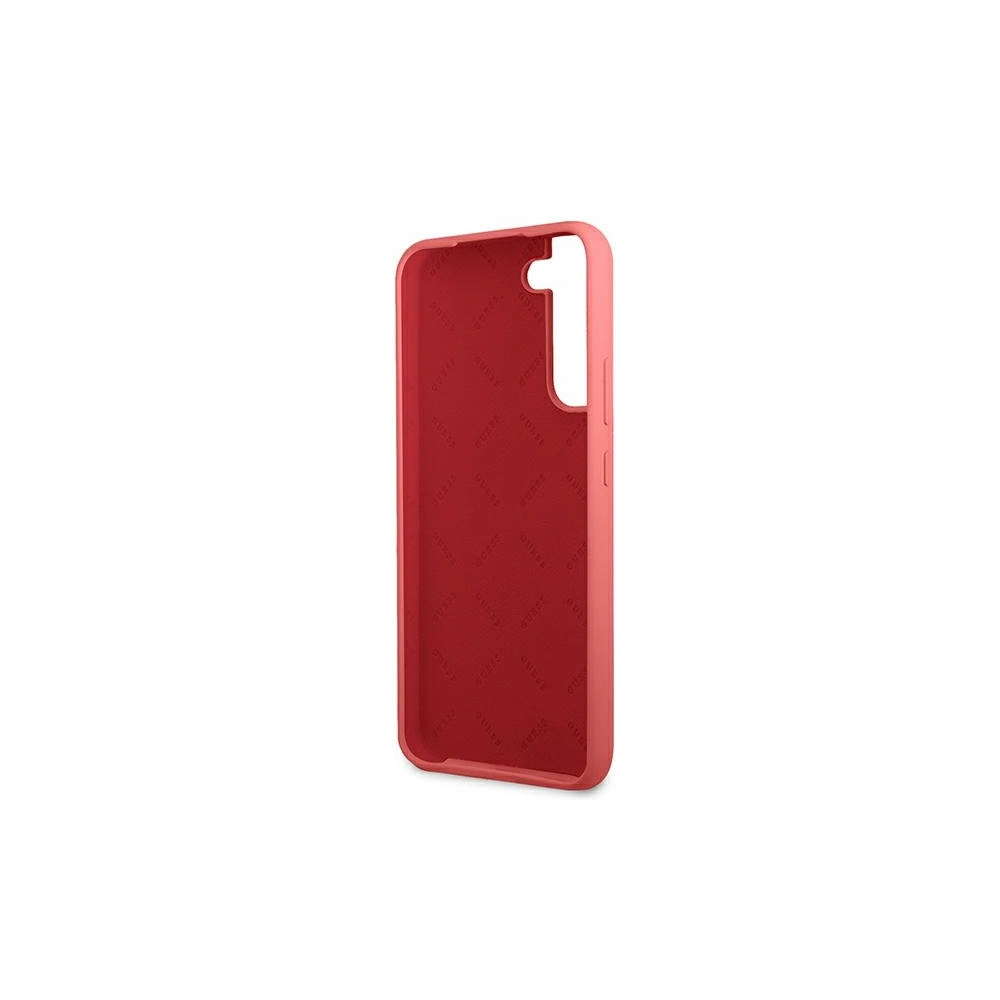 Wholesale Guess GUHCS22MLSLMGFU Samsung Galaxy S22+ Plus fuchsia hardcase Silicone Script Metal Logo - GUE1566 - {ean13} - Hurt