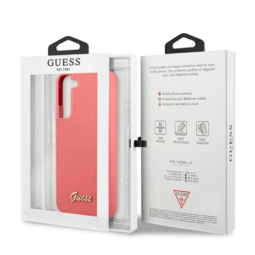 homescreen.pl - Etui Guess GUHCS22MLSLMGFU Samsung Galaxy S22+ Plus fuksja/fuchsia hardcase Silicone Script Metal Logo