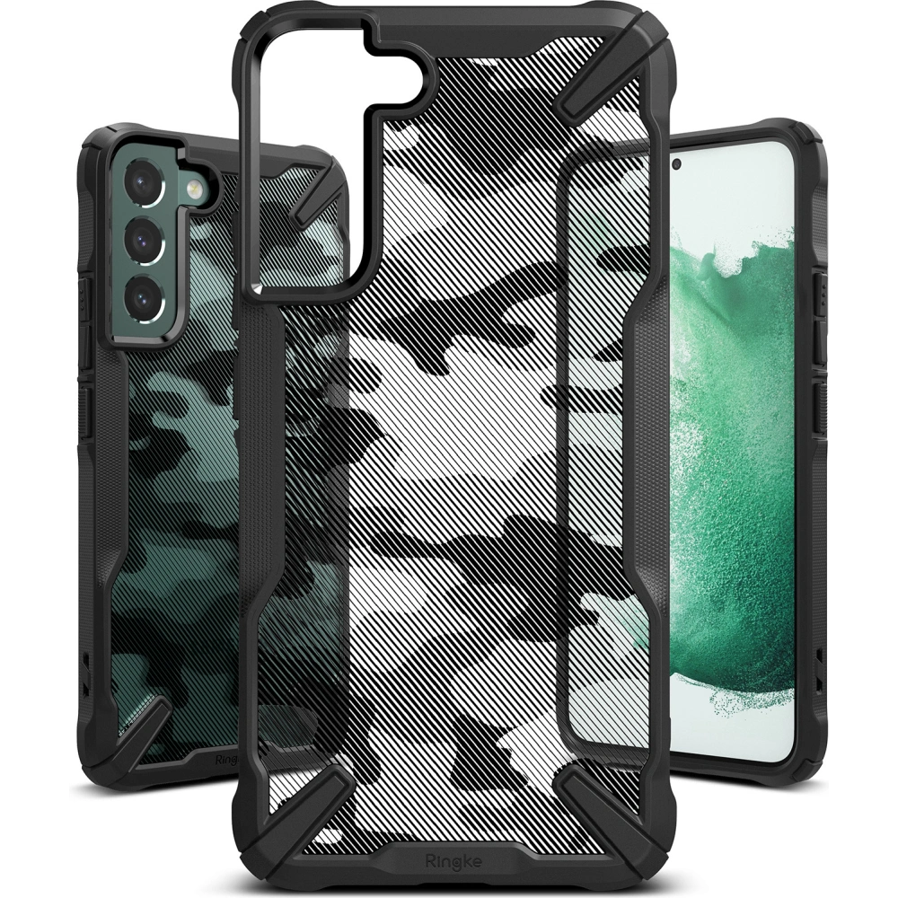 Hurtownia GSM - Etui Ringke Fusion-X Design Samsung Galaxy S22+ Plus Camo (Moro) Černá - RGK1546CAM - {ean13} - Hurt