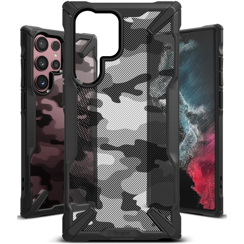 homescreen.pl - Etui Ringke Fusion-X Design Samsung Galaxy S22 Ultra Camo (Moro) Black