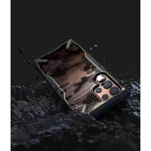 homescreen.pl - Etui Ringke Fusion-X Design Samsung Galaxy S22 Ultra Camo (Moro) Black