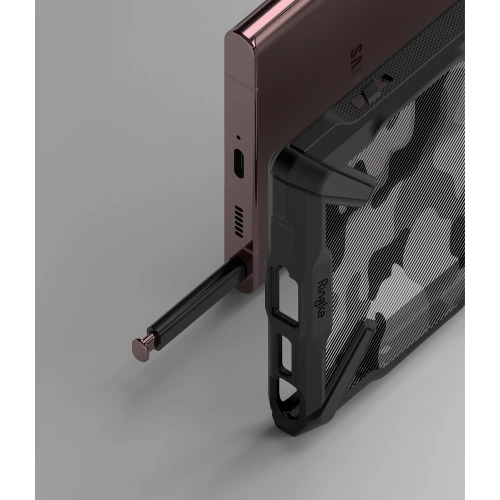 homescreen.pl - Etui Ringke Fusion-X Design Samsung Galaxy S22 Ultra Camo (Moro) Black