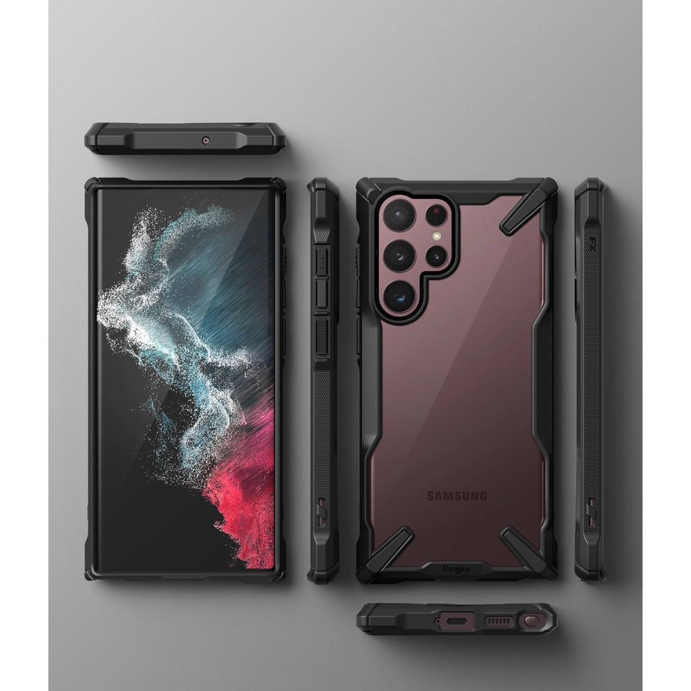 Hurtownia GSM - Etui Ringke Fusion-X Samsung Galaxy S22 Ultra Černé - RGK1540BLK - {ean13} - Hurt