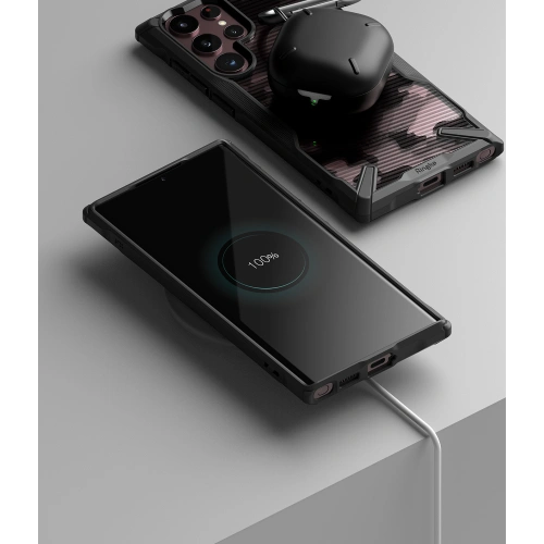 homescreen.pl - Etui Ringke Fusion-X Design Samsung Galaxy S22 Ultra Camo (Moro) Black