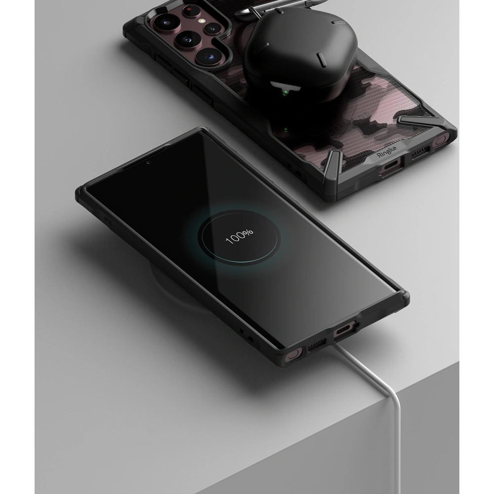 Wholesale Ringke Fusion-X Design Samsung Galaxy S22 Ultra Camo (Moro) Black - RGK1541CAM - {ean13} - Hurt