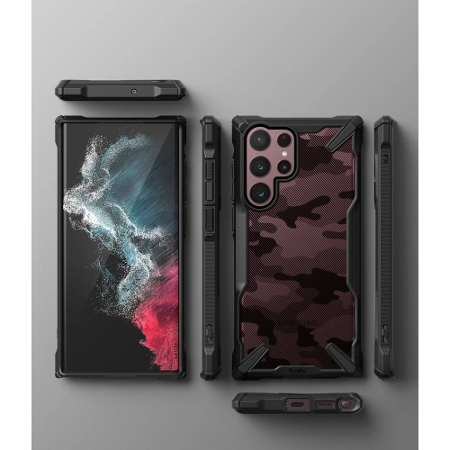 homescreen.pl - Etui Ringke Fusion-X Design Samsung Galaxy S22 Ultra Camo (Moro) Black