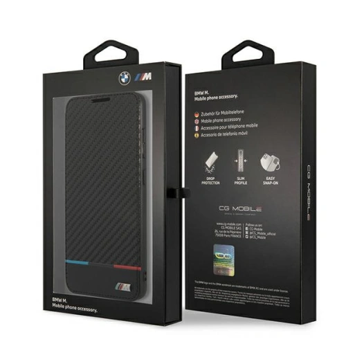 Etui BMW BMBKS21FEPUCARTCBK Samsung Galaxy S21 FE czarny/black bookcase M Collection Triangles