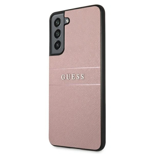 Etui Guess GUHCS21FPSASBPI Samsung Galaxy S21 FE różowy/pink Saffiano Stripe