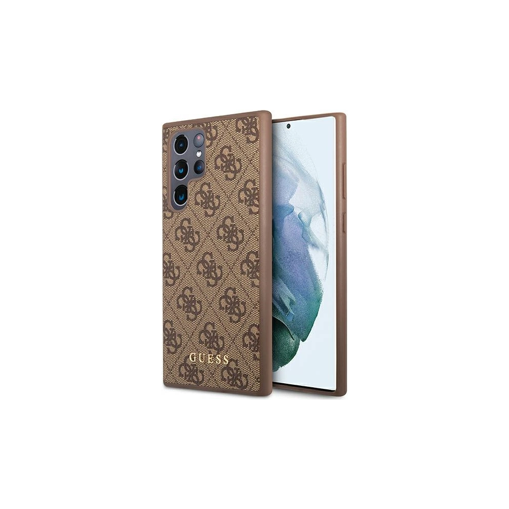 Hurtownia GSM - Etui Guess GUHCS22LG4GFBR Samsung Galaxy S22 Ultra hnědý/brown hard case 4G Metal Gold Logo - GUE1583BR - {ean13} - Hurt