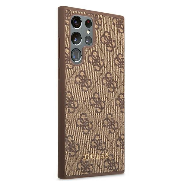 Kryt Guess GUHCS22LG4GFBR Samsung Galaxy S22 Ultra brown hard case 4G Metal Gold Logo