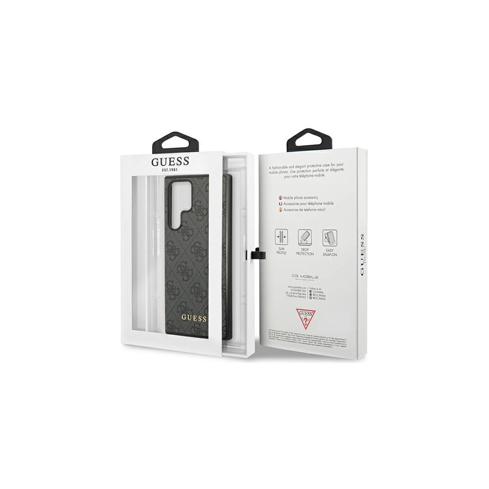 Hurtownia GSM - Etui Guess GUHCS22LG4GFGR Samsung Galaxy S22 Ultra šedé/grey hard case 4G Metal Gold Logo - GUE1584GRY - {ean13} - Hurt