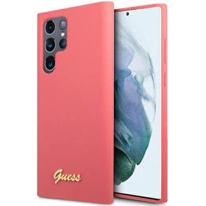 homescreen.pl - Etui Guess GUHCS22LLSLMGFU Samsung Galaxy S22 Ultra fuksja/fuchsia hardcase Silicone Script Metal Logo
