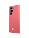 homescreen.pl - Etui Guess GUHCS22LLSLMGFU Samsung Galaxy S22 Ultra fuksja/fuchsia hardcase Silicone Script Metal Logo