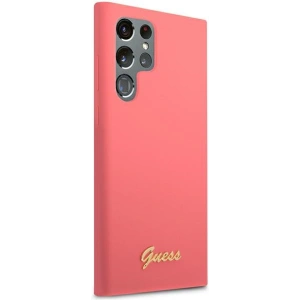 homescreen.pl - Etui Guess GUHCS22LLSLMGFU Samsung Galaxy S22 Ultra fuksja/fuchsia hardcase Silicone Script Metal Logo