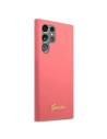 homescreen.pl - Etui Guess GUHCS22LLSLMGFU Samsung Galaxy S22 Ultra fuksja/fuchsia hardcase Silicone Script Metal Logo